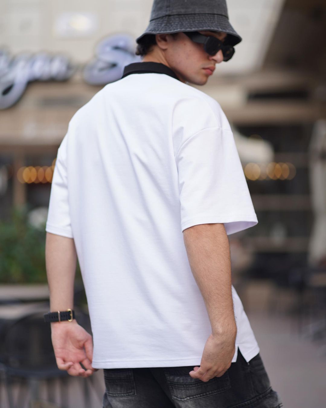 Wednesday Yazılı Polo Yaka Oversize T-shirt