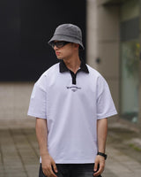 Wednesday Yazılı Polo Yaka Oversize T-shirt