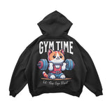 Gym Time Cat Oversize Hoodie