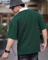 Wednesday Yazılı Polo Yaka Oversize T-shirt
