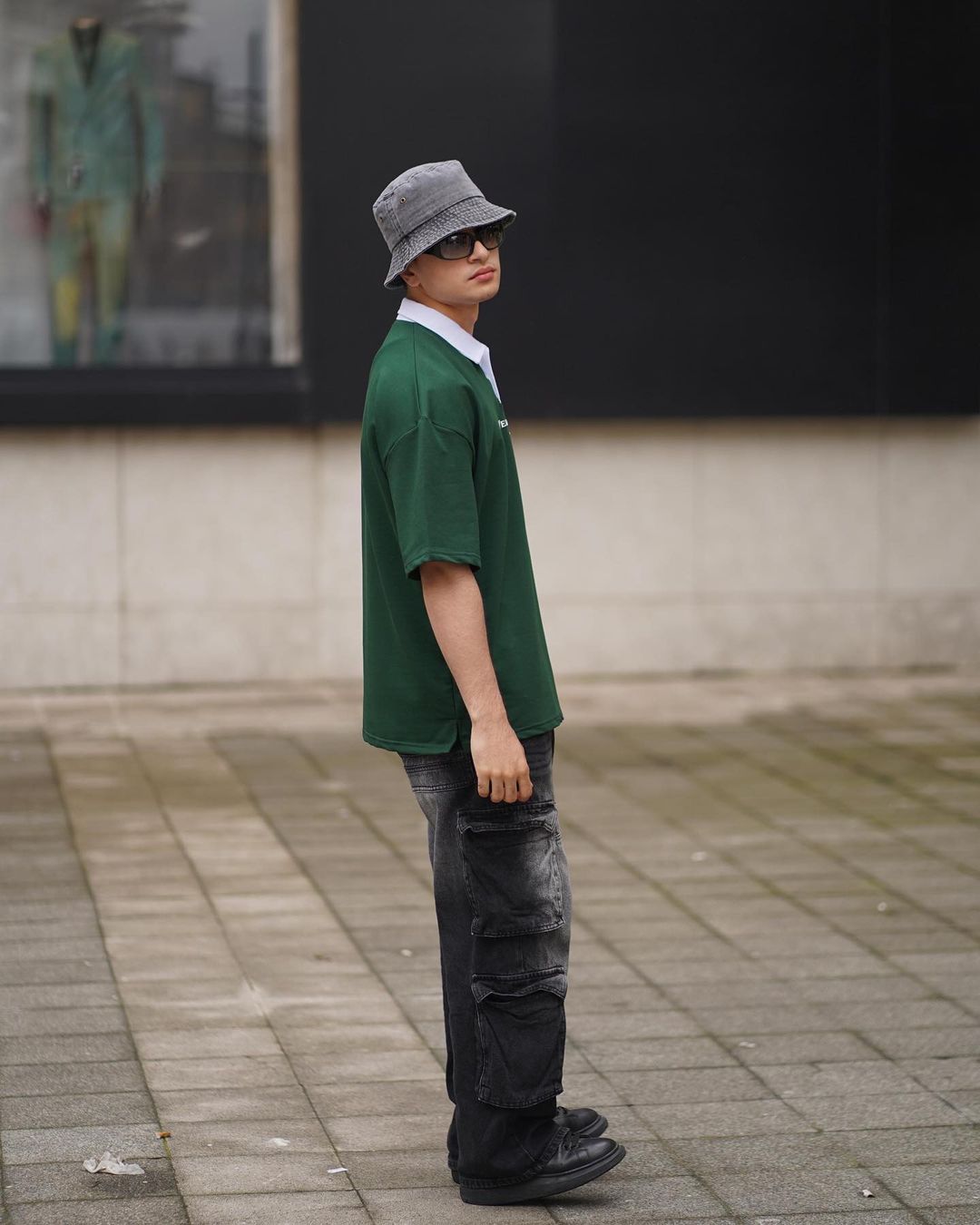Wednesday Yazılı Polo Yaka Oversize T-shirt
