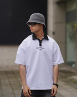 Wednesday Yazılı Polo Yaka Oversize T-shirt
